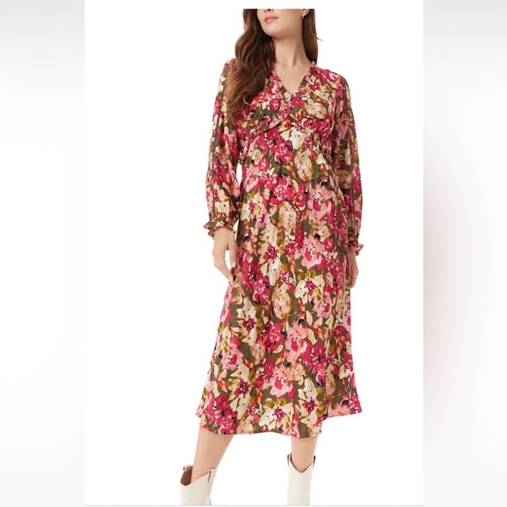 NWT - Sam Edelman - Woman’s Illora Floral-Print Ruffled Midi Dress